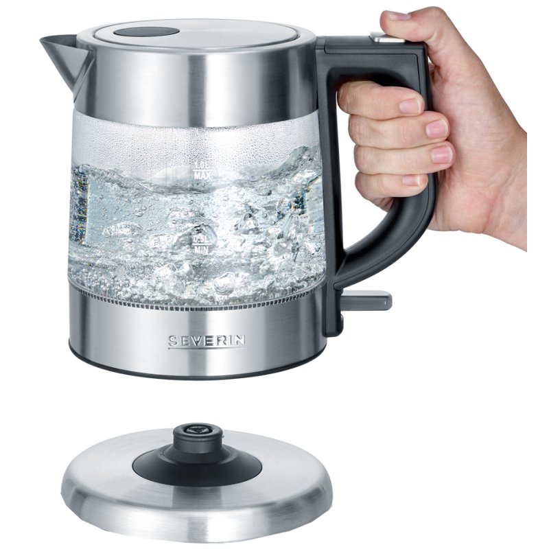 SEVERIN glazen waterkoker WK 3468, 1,0 liter, roestvrij staal