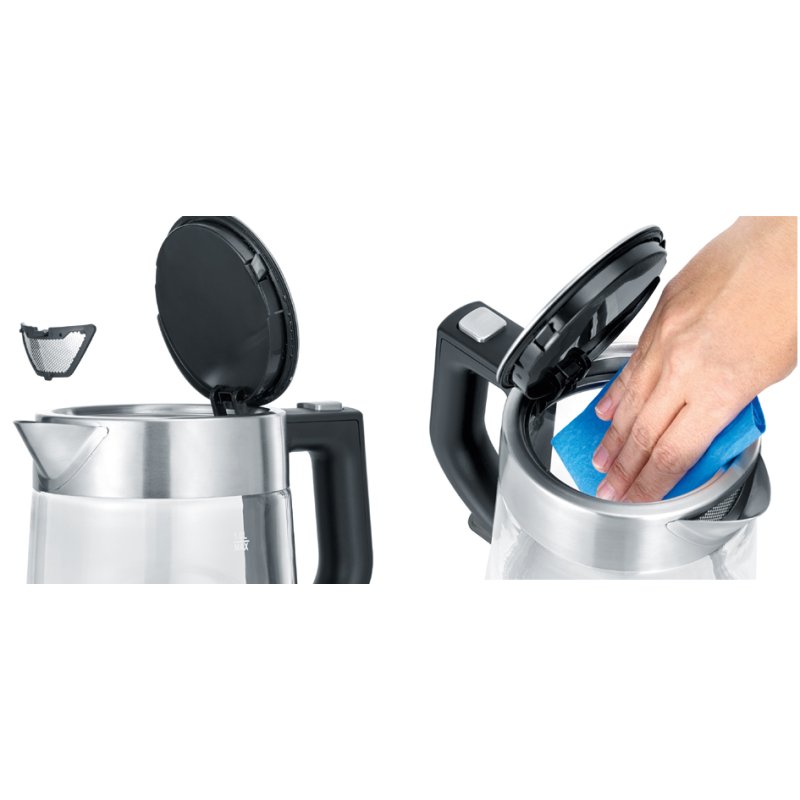 SEVERIN glazen waterkoker WK 3468, 1,0 liter, roestvrij staal