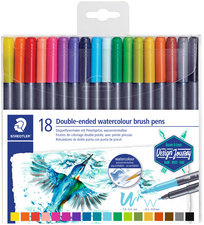 STAEDTLER dubbelstiften met penseeluiteinde, Design Journey, kleurgesorteerd, 36 stuks
