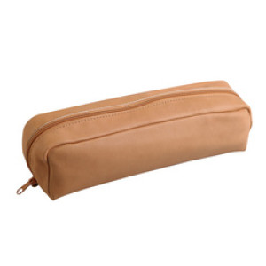 Clairefontaine etui rechthoekig, naturel leer, 220×50×30 mm