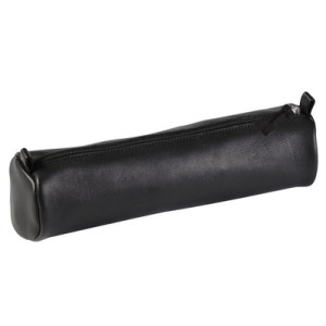 Clairefontaine leren rolbeursje, zwart, 55 mm × 220 mm, echt lamsleer