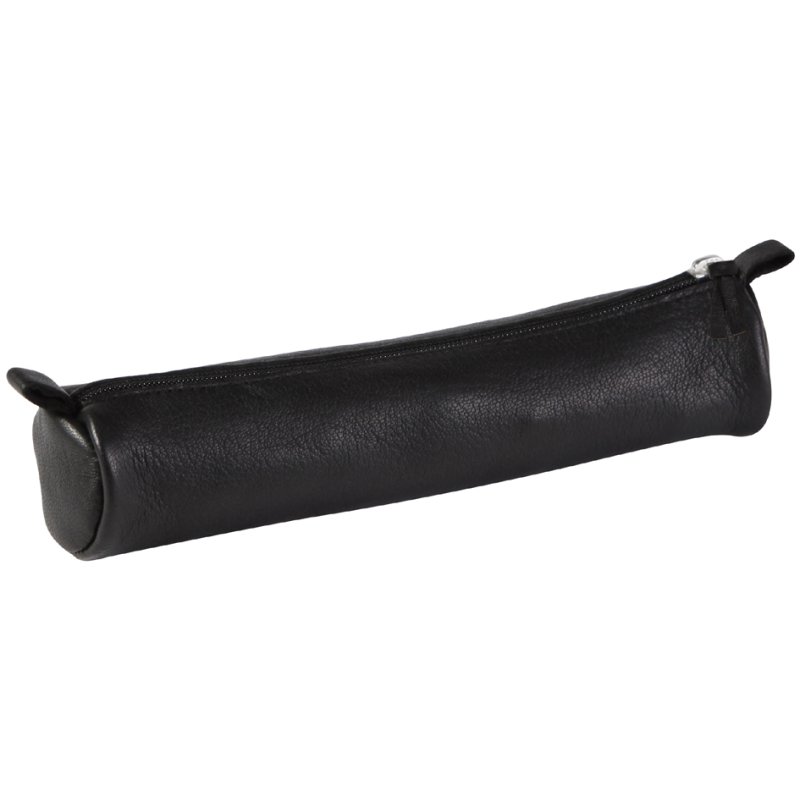 Clairefontaine leren rolbeursje, zwart, 55 mm × 220 mm, echt lamsleer