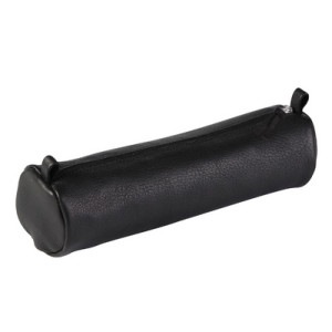Clairefontaine leren rolbeursje, zwart, echt lamsleer, 55×220 mm