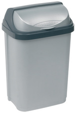 keeeper vuilnisbak Rasmus, rolldeksel, zilverkleurig, 10 liter
