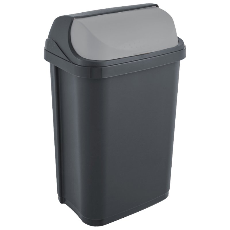 keeeper bac de rangement Rasmus, couvercle roulant, couleur argent, 25 litres