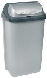 keeeper afvalbak Rasmus, rolldeksel, zilverkleurig, 50 liter