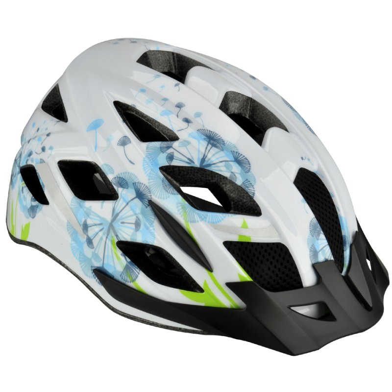 FISCHER casque vélo Urban Flower, blanc/bleu/vert, S/M, 520-590 mm