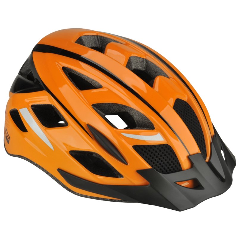 FISCHER casque de vélo Urban Sport, orange, S/M, système d'anneau intérieur éclairé, 20 ouvertures de ventilation