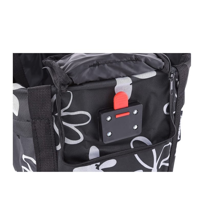 FISCHER sacoche de vélo, noir/blanc, polyester, capacité 5 kg