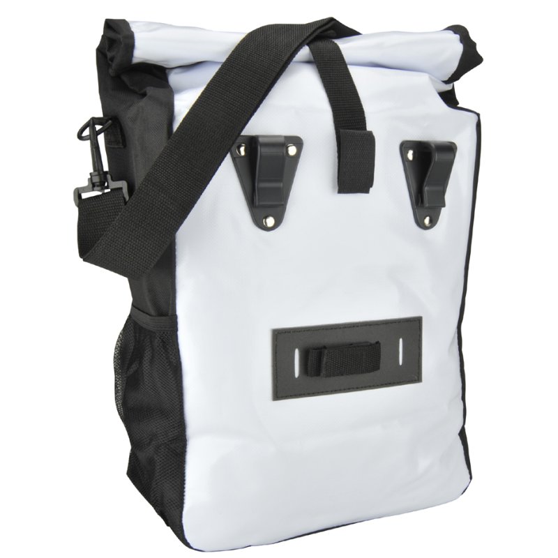 FISCHER sacoche coursier à vélo, blanc/noir, 18 litres, étanche