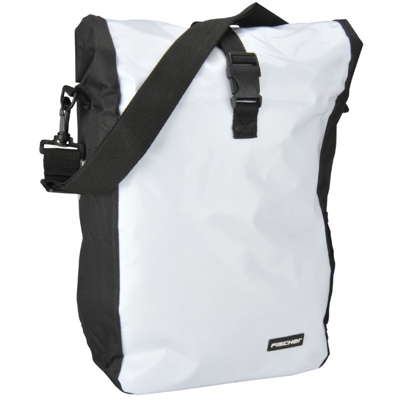 FISCHER sacoche coursier à vélo, blanc/noir, 18 litres, étanche