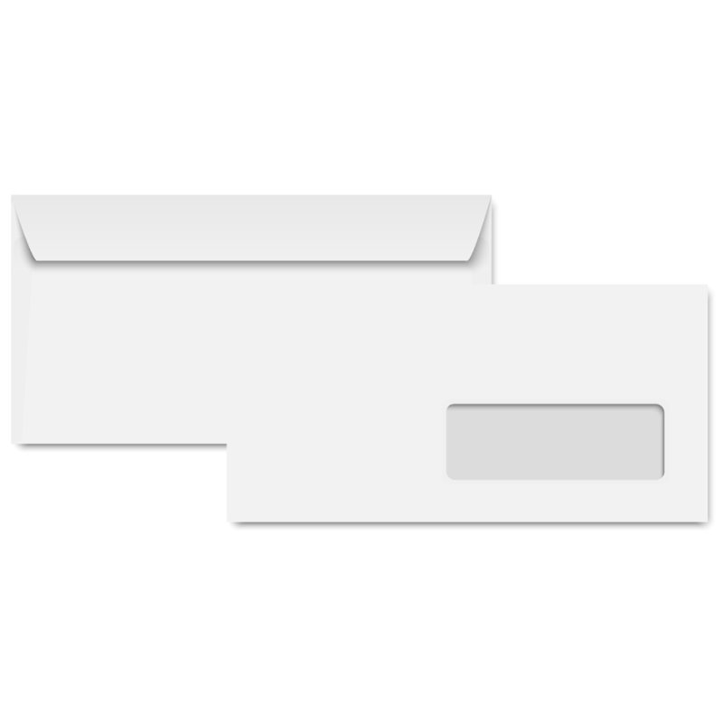 Clairefontaine enveloppes DL blanc, fenêtre droite, 110×220 mm, 250 pièces