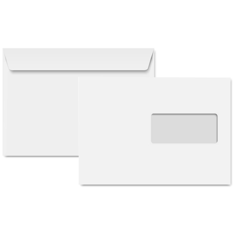 Clairefontaine enveloppes DL blanc, fenêtre droite, 110×220 mm, 250 pièces