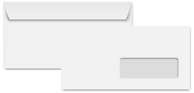 Clairefontaine enveloppen DL, wit, 110 × 220 mm, 500 stuks