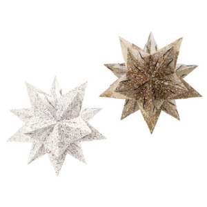 folia vouwblaadjes Bascetta-ster ornament, wit-koper, 200×200 mm, 32 stuks