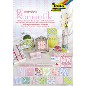 folia motiefpapierblok Romantiek, 240×350 mm, 26 vel