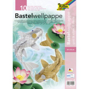 folia golfkarton A4, goud en zilver, 260 g/m², 10 vellen