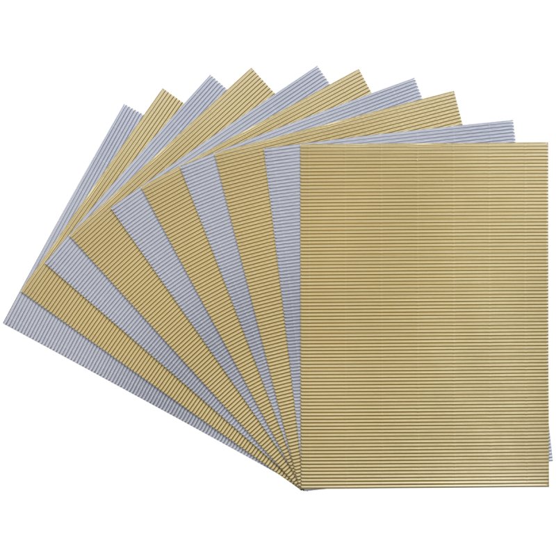 folia golfkarton A4, goud en zilver, 260 g/m², 10 vellen