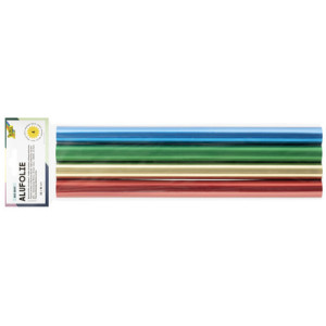folia gekleurde aluminiumfolie voor knutselen, 30×50 cm, 4 kleuren, 4 stuks