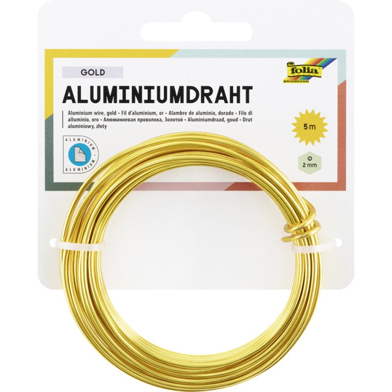 folia aluminium hobbydraadje, zilver, 2 mm × 5 m