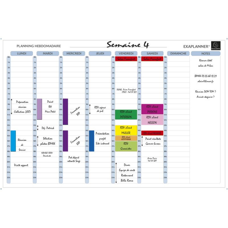 EXACOMPTA magnetische weekplanner Exaplanner, droog uitwisbaar, 72 magneten