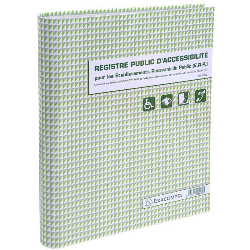 EXACOMPTA toegankelijkheidsregister, 320×265 mm, 28 pagina's, 4-rings classeur