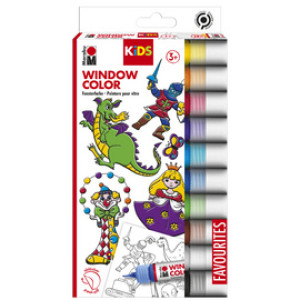 Marabu KiDS Window Color kinderverf, 10 kleuren, 10 x 25 ml