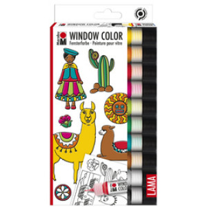 Marabu raamverfstel LAMA, 10 kleuren, 10 x 25 ml
