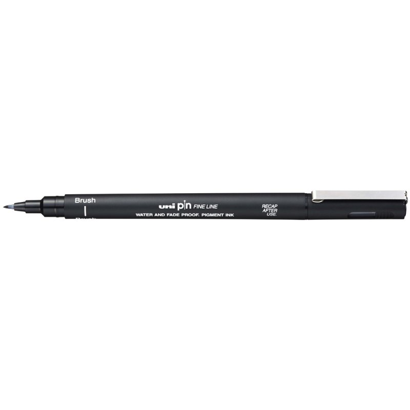 uni-ball fineliner PIN Brush, zwart, penseelpunt, 0,02 mm