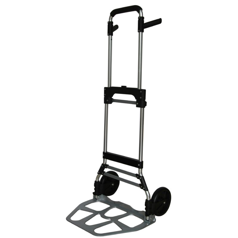 Pavo folding transport trolley, load capacity 120 kg, aluminium, black/grey