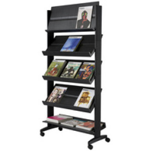 PAPERFLOW brochurerek Uno easyDisplays, 5 legplanken, grijs