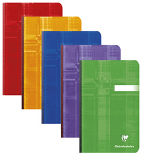 Clairefontaine notitieboek A6 blanco, gelijmd, gekleurd geassorteerd, 5 stuks