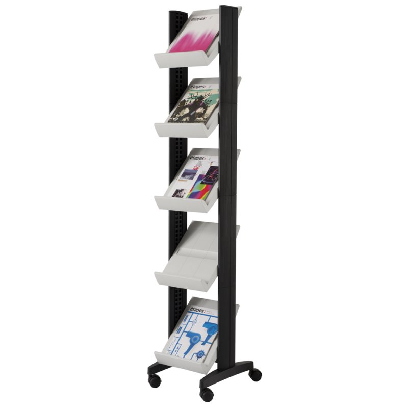 PAPERFLOW Prospektre 5 Ablagen, grey/black, A4 format
