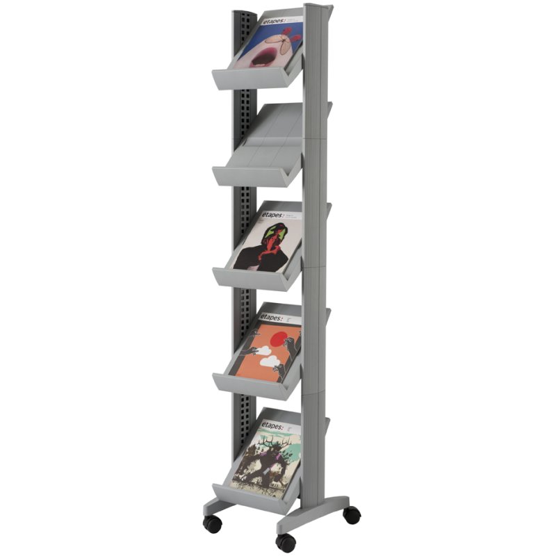 PAPERFLOW Prospektre 5 Ablagen, grey/black, A4 format