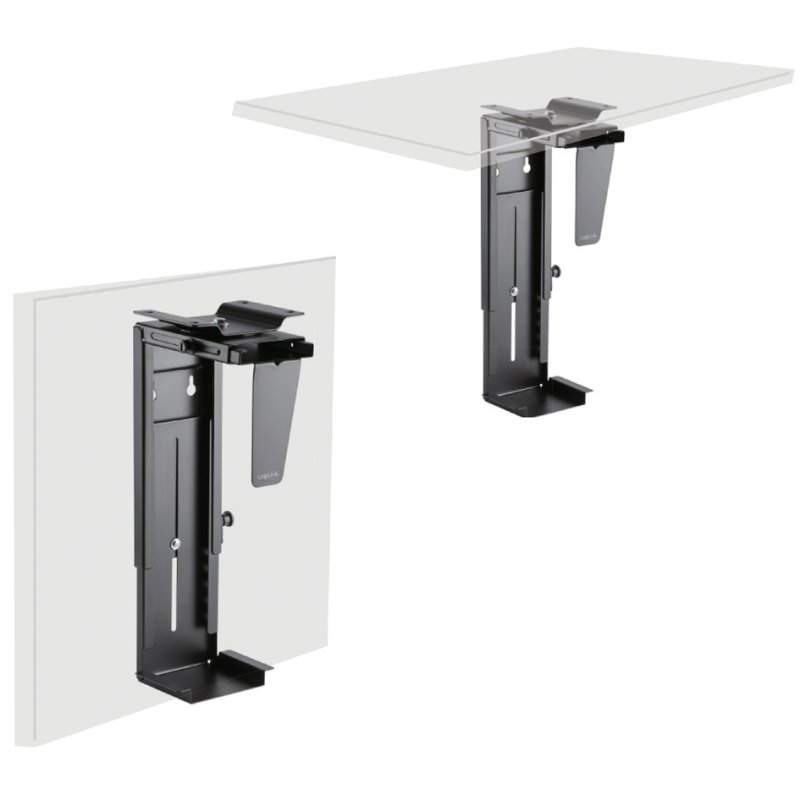 LogiLink CPU holder, metal, swivel and extendable, black