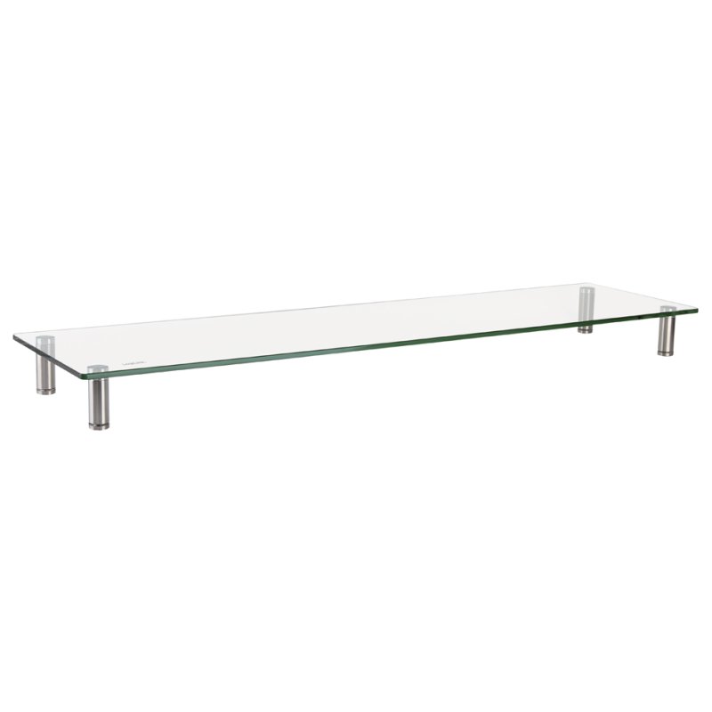 LogiLink monitor stand extra wide, steel/glass, silver