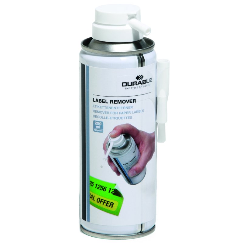 DURABLE label remover spray, 200 ml, with brush