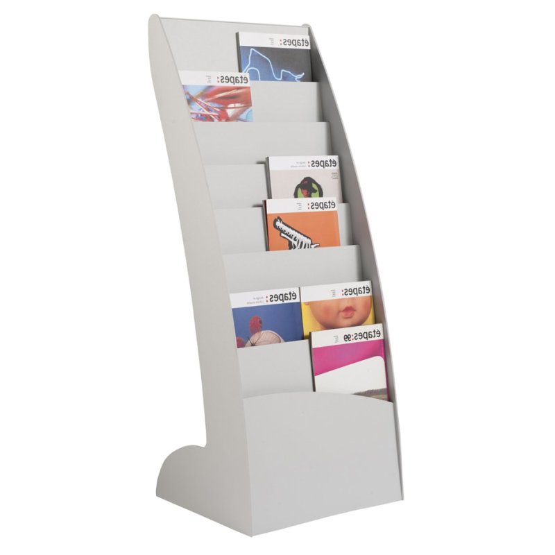PAPERFLOW prospectstandaard Courbo, 8 vakken, grijs