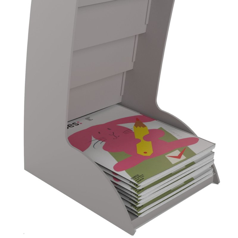 PAPERFLOW prospectstandaard Courbo, 8 vakken, grijs