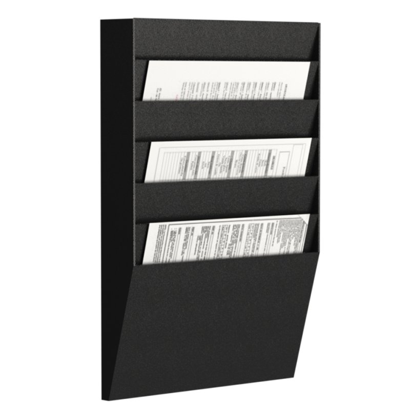 PAPERFLOW module de tri mural 6 compartiments, A4 paysage, noir
