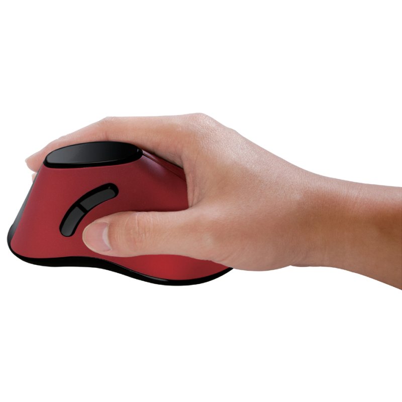 LogiLink souris optique sans fil ergonomique, rouge/noir, 1200 dpi