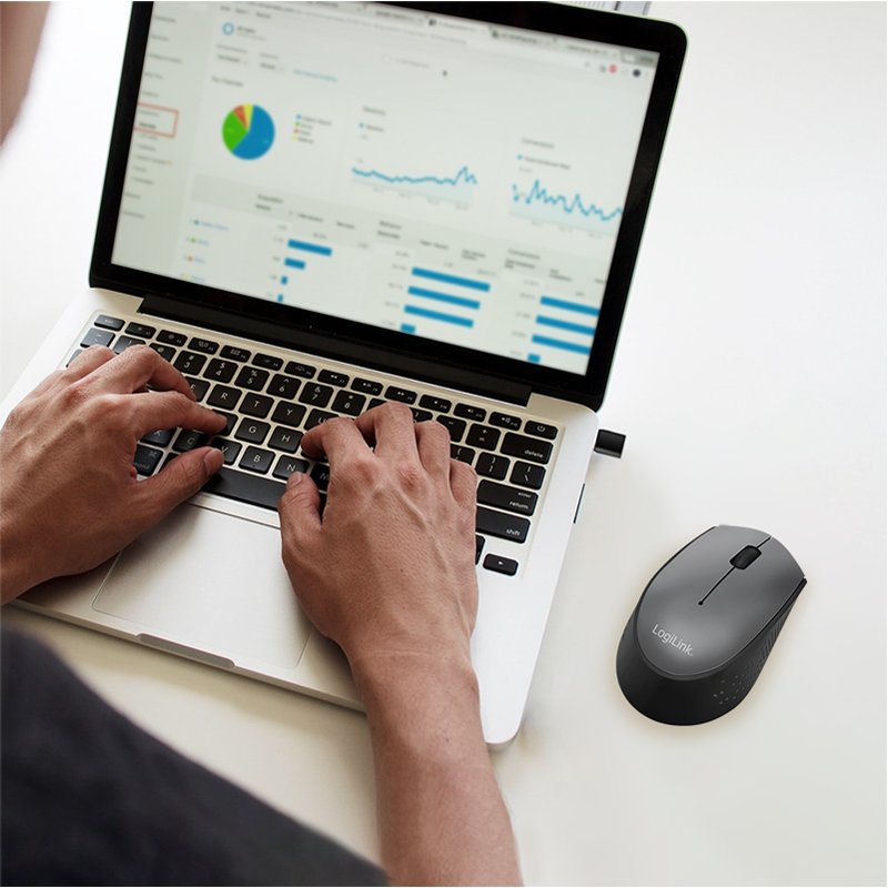 LogiLink wireless mouse USB-C, black, 2100 dpi