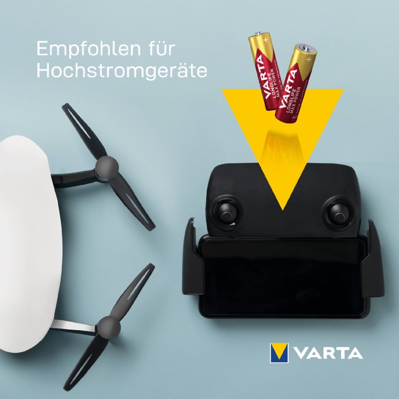 VARTA Alkaline batterijen AA Longlife Max Power, 1,5 volt, 4 stuks