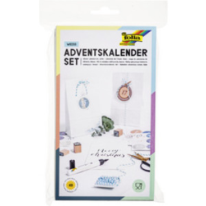folia adventskalender papieren zakken, blanco, wit, 24 stuks