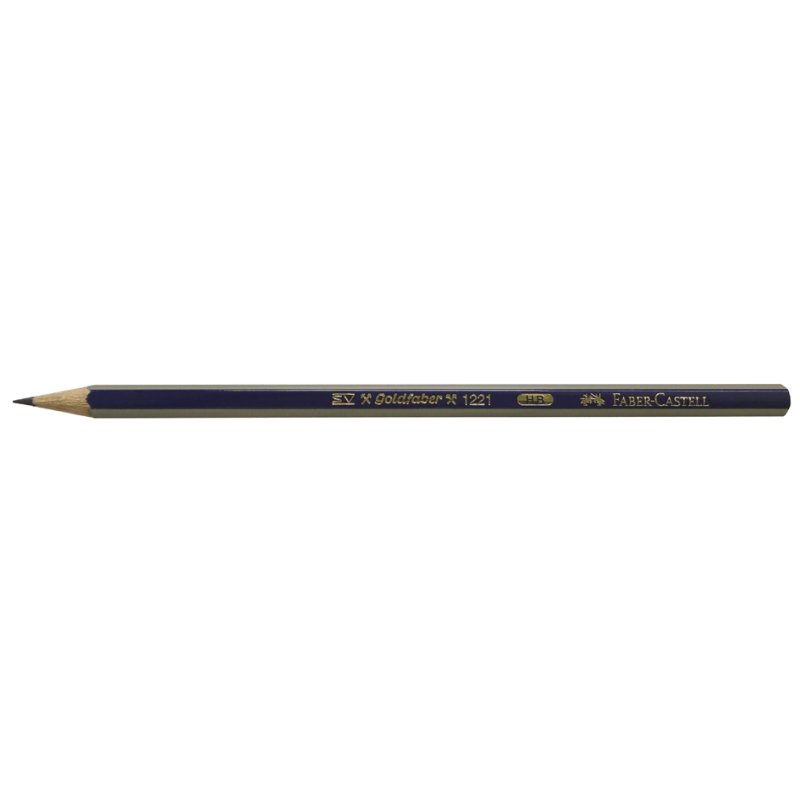 Faber-Castell crayon Goldfaber hexagonal, dureté H, laqué bleu/or