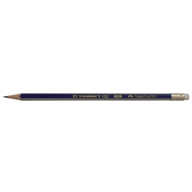 Faber-Castell pencil GOLDFABER hexagonal, with eraser, blue/gold lacquered