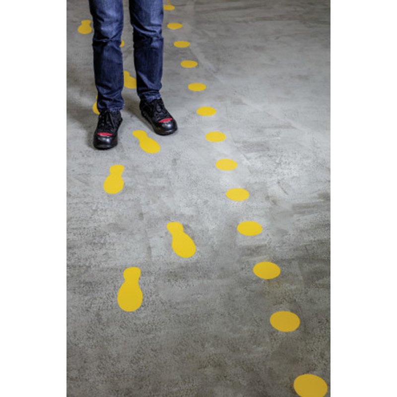 DURABLE marquage au sol pied, jaune signal, antidérapant, 5 paires
