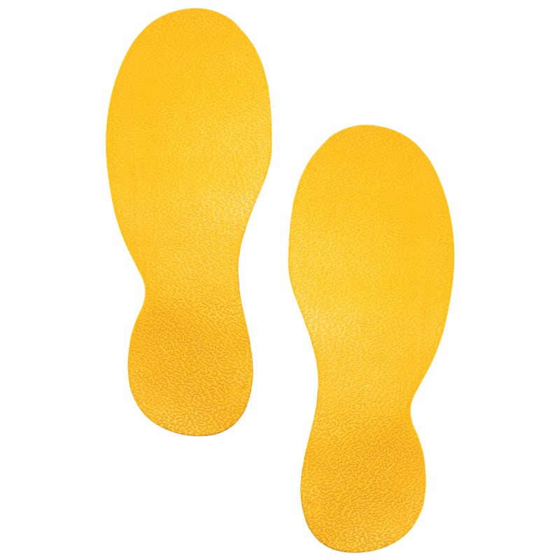 DURABLE marquage au sol pied, jaune signal, antidérapant, 5 paires