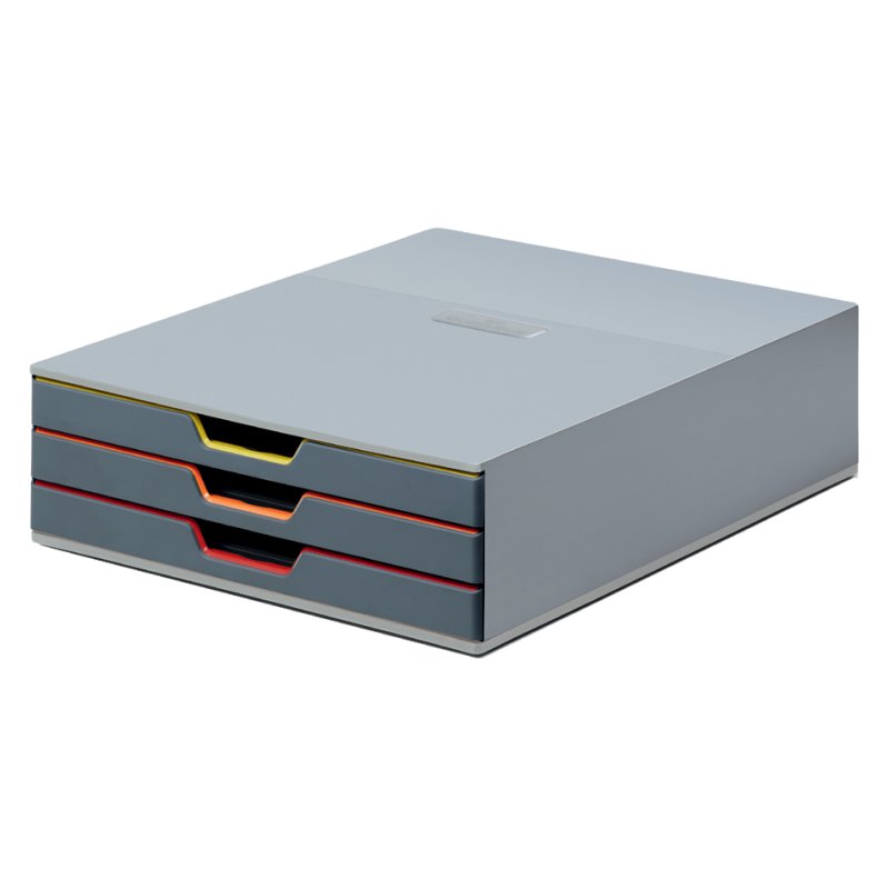 DURABLE boîte à tiroirs VARICOLOR 3, 3 tiroirs, gris, A4