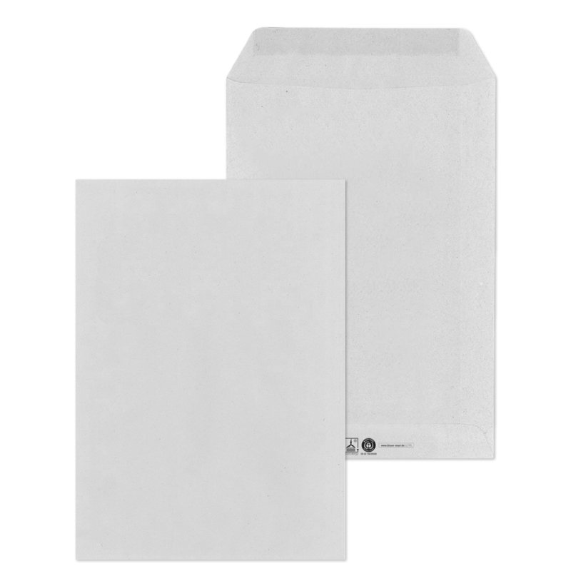 MAILmedia pochettes d'expédition C5, bande adhésive humide, gris, 500 pièces